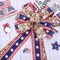 2Pcs Patriotic Large Wreath Bow Red Blue White Stars and Stripes Bow 4th of July Burlap Ribbon Bow